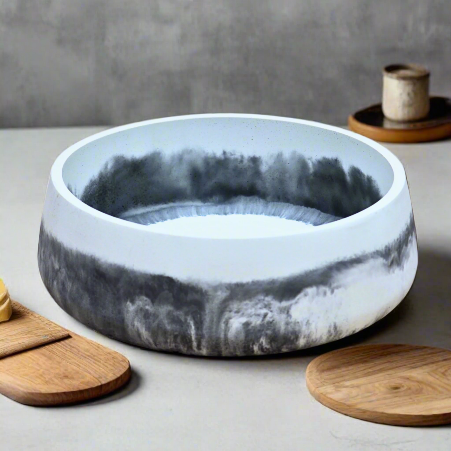 Mix colour concrete bowl