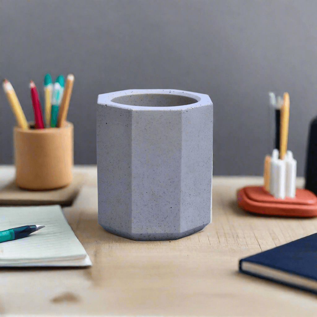 Modern desk organisers. Handmade concrete desk organiser
