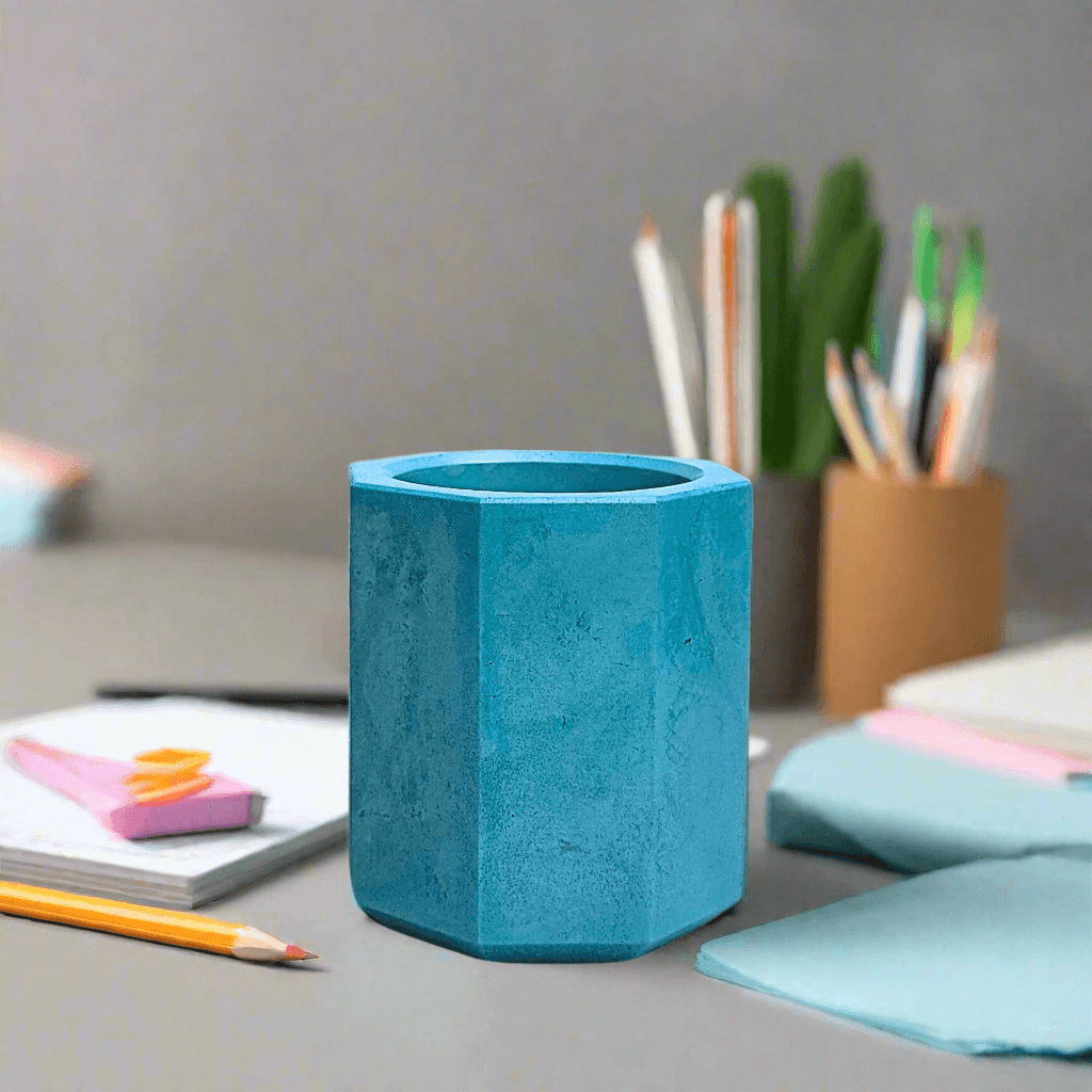 Concrete desk organisers for professionals