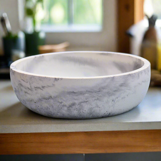 Marble round concrete bowl