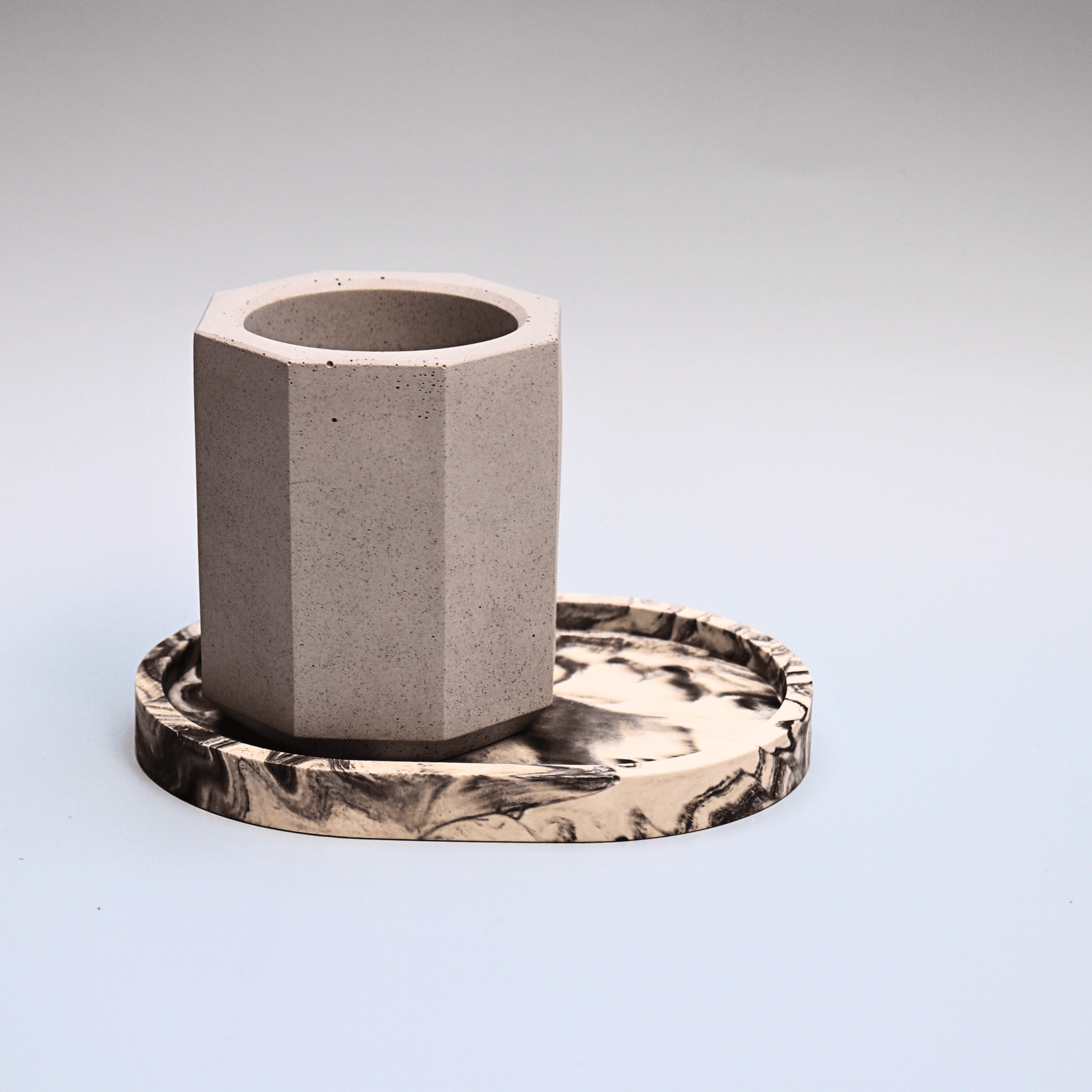Concrete office desk accessories