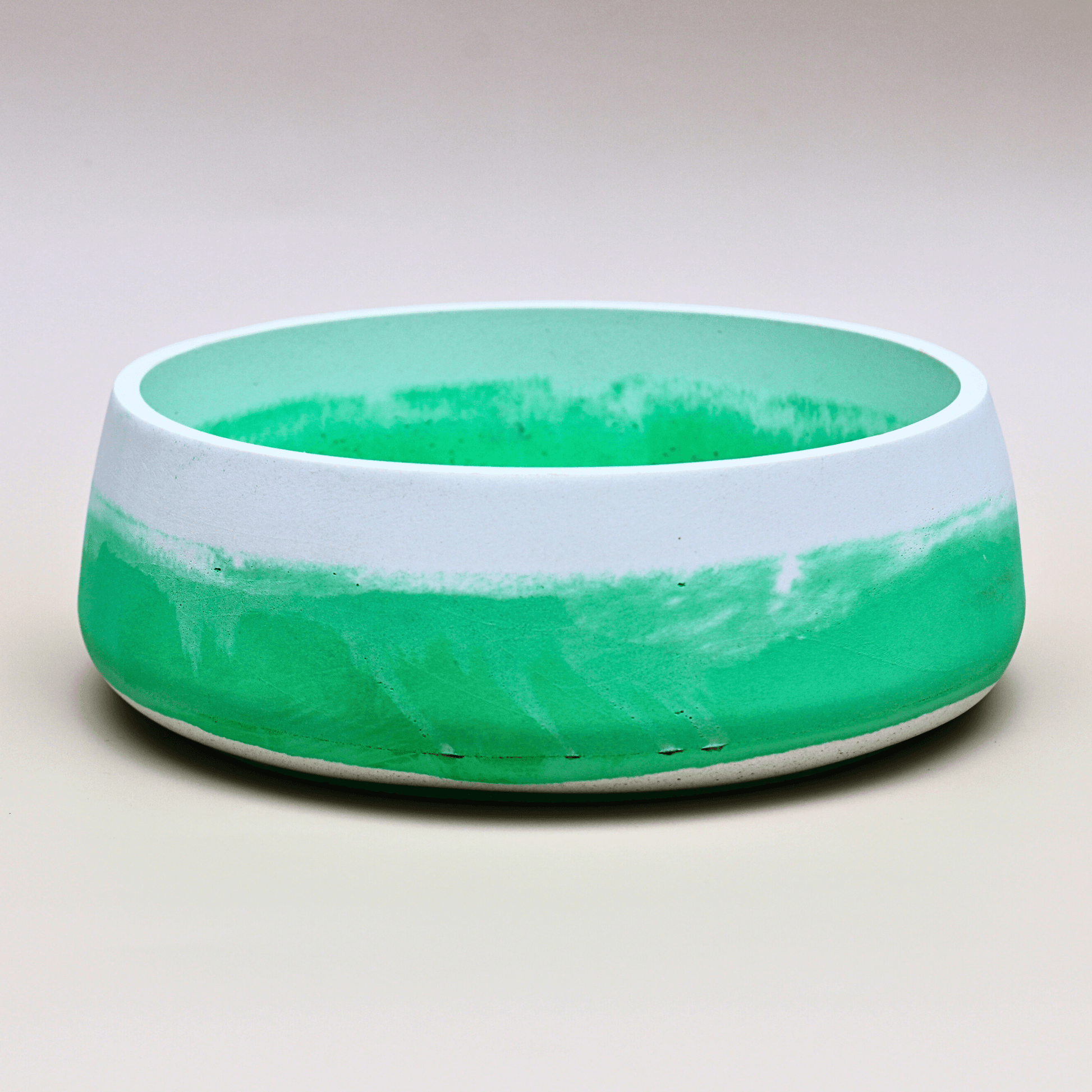 green/white concrete bowl